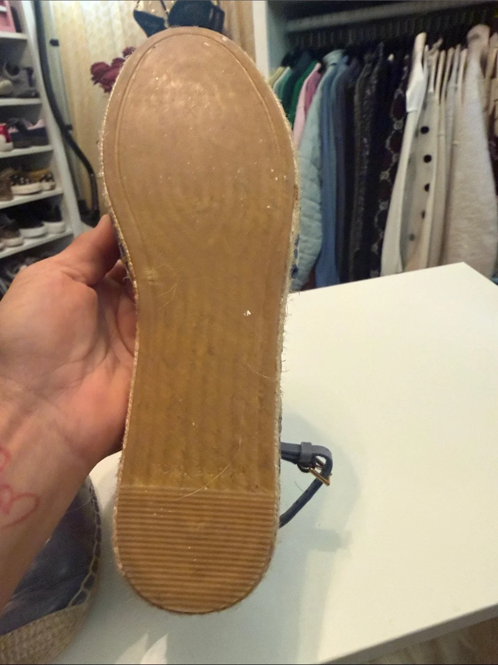 Tory Burch Periwinke Leather Espadrille Ankle-Strap Flats